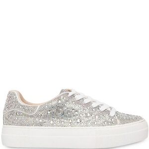 Women's Silver Embellished Sneakers